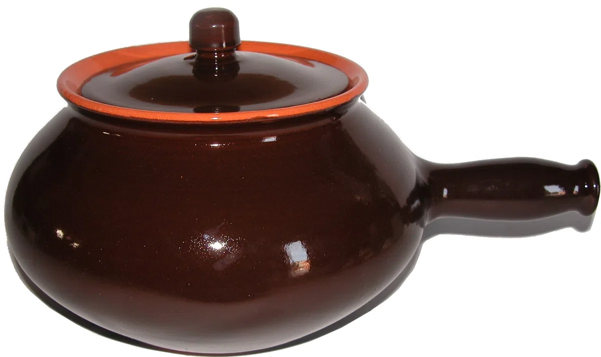 Cuocipatate in Terracotta Brunella, capacita di 2 Litri, Diametro 22 cm, Marrone - Coli Maioliche e Terrecotte dal 1650