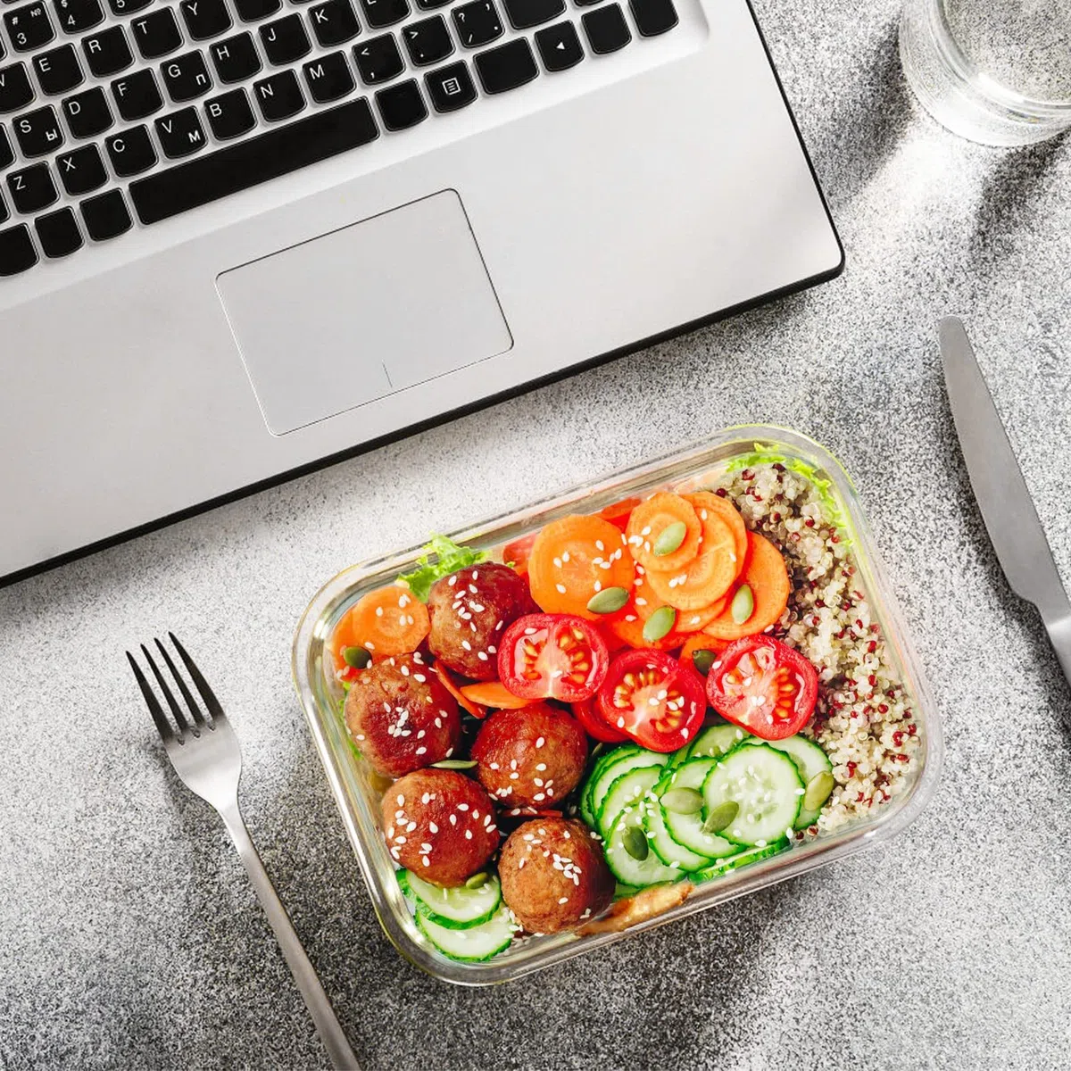 MCIRCO Contenitori in vetro per alimenti 24 pezzi [12 contenitori + 12 coperchi] - Contenitori in vetro - Coperchi trasparenti - per la cucina di casa o il ristorante