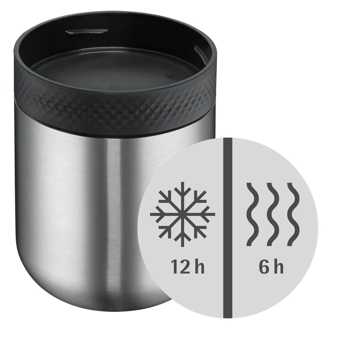 WMF my2Go, contenitore termico da 300 ml e contenitore aggiuntivo da 200 ml, ecologico, in acciaio inox Cromargan opaco, lavabile in lavastoviglie
