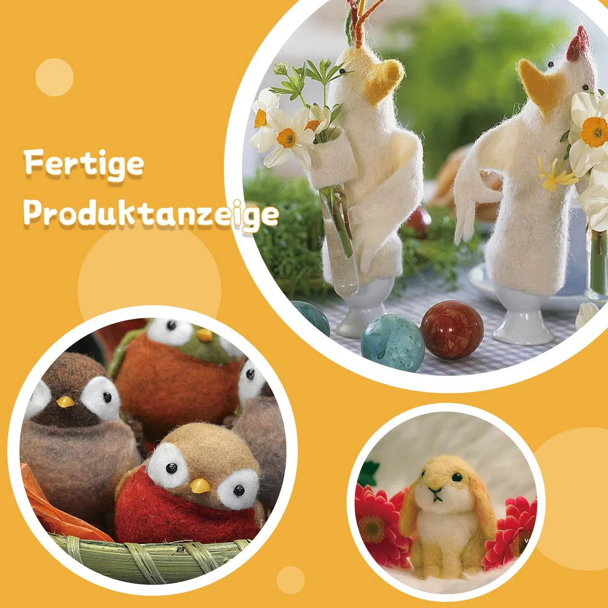 Bamru Set di feltro ad ago, set di feltro, set di feltro a secco, set iniziale con aghi in feltro, feltro secco per decorazioni fai da te