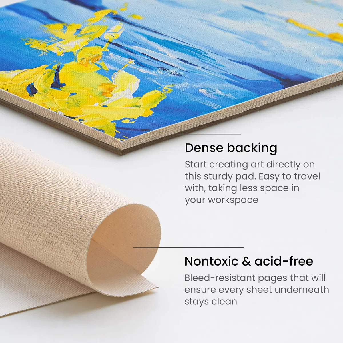 ARTEZA Album con Fogli in Tela per Dipingere 22,9x30,5 centimetri, Set di 2, 100% Cotone, Preparati con Gesso Privo di Acidi e Rilegati a Colla