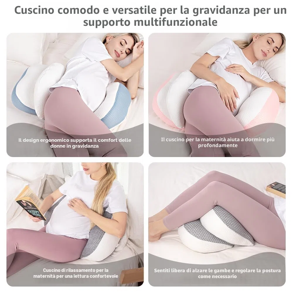 Chilling Home Cuscino Gravidanza per Dormire, per chi Dorme sul Fianco, Cuscino Regolabile e Portatile, per Donne e chi Dorme sul Fianco con Fodera Traspirante (Rosa)
