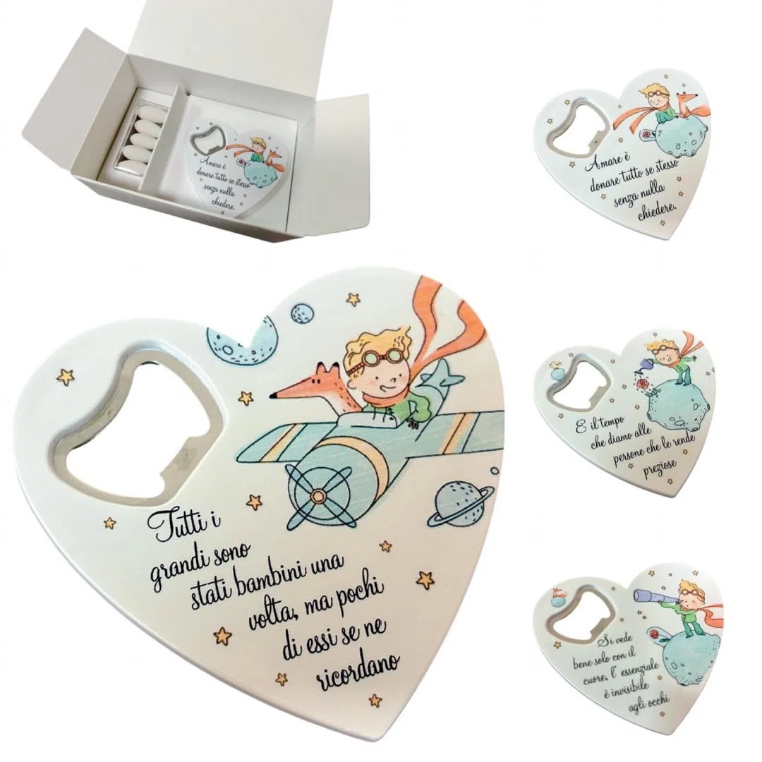 Set Bomboniere Apribottiglie Il Piccolo Principe, 4 Pezzi