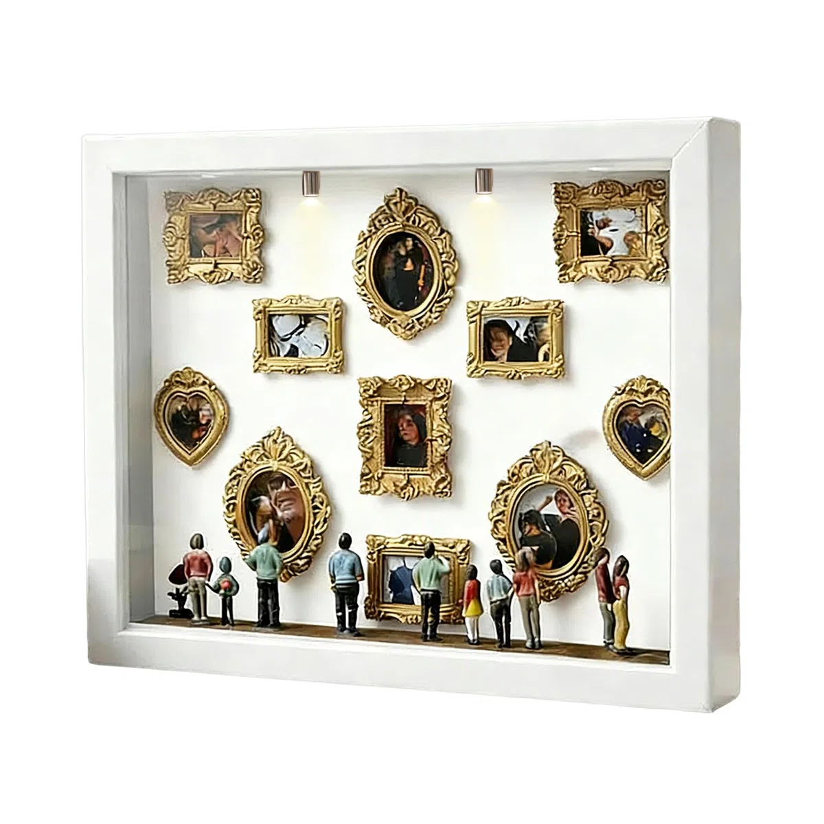 Cornice Per Scatola Delle , Scatola Per Silhouette Mini Museo Fai Da Te, Mini Cornici E Figurine Dorate 2026, Per Anniversario, Matrimonio, Decorazione Per La Casa Di Compleanno