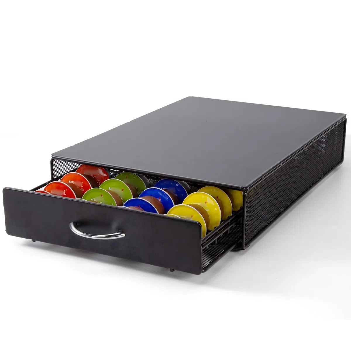 Cassetto Porta Cialde caffè,Porta Capsule per caffè Compatibile con Dolce Gusto,Nespreso Vertuo Capsules,Capacità: 40 capsule,Nero.