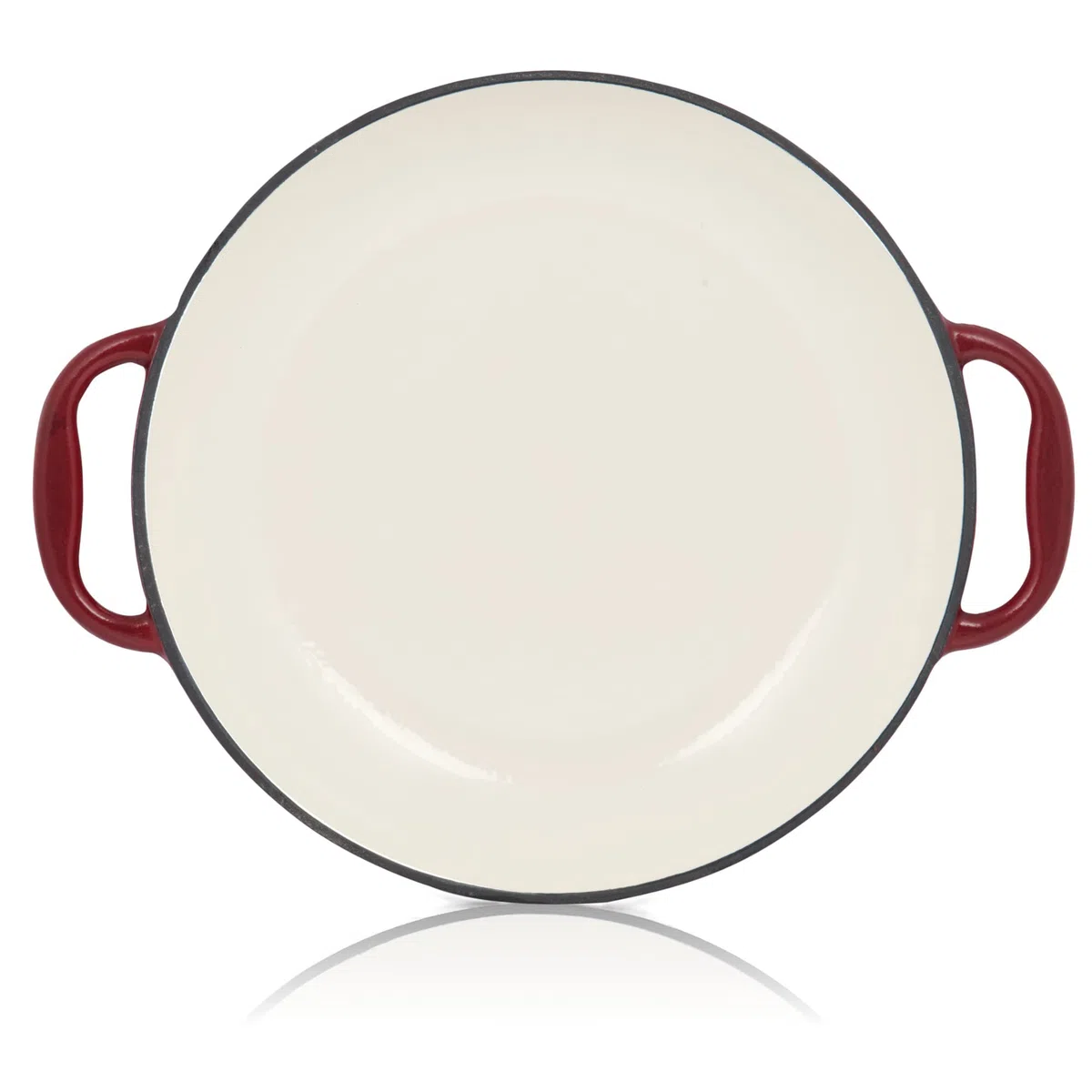 Mahlzeit Padella per Paella smaltata | Ø 35 cm | Ciliegio Scuro | Padella in ghisa con due manici | Padella per griglia, Padella per griglia paella, Padella per paella resistente al forno, Padella per