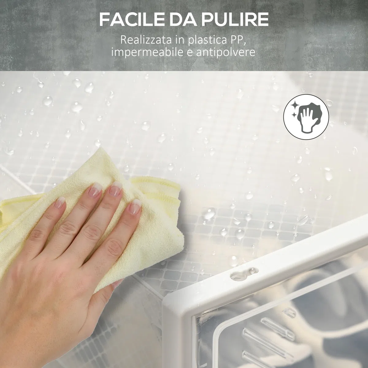 HOMCOM Scarpiera Modulare con 8 Cubi Contenitori e Porta Magnetica, Cubi Portaoggetti in PP, 25x35x19 cm, Bianco e Trasparente