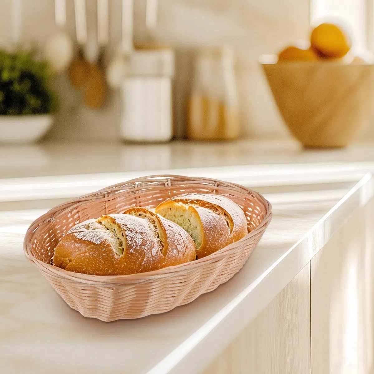 SINJEUN 15 cestini per pane in plastica ovale, 23 x 15 x 6,5 cm, in plastica, per cucina, pane, frutta