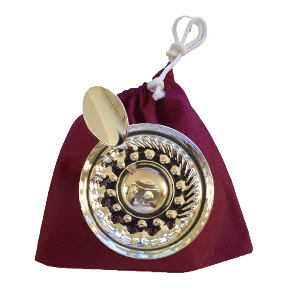 Tastevin Sommelier Borgogna Professionale | Silver Plated, Catena, Pochette, Made in Italy, Acciaio Inox, Contatto Alimenti, Modello Borgogna, Uso Professionale