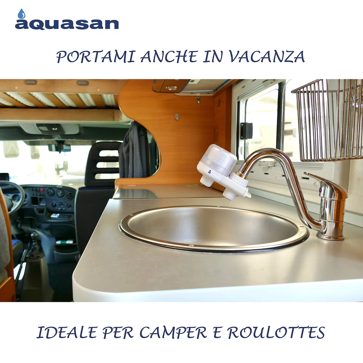 Aquasan Aquacompact Filtro Rubinetto Depuratore Microfiltrazione Filtraggio Acqua Potabile Sistema Filtrante Multi Stadio per Rubinetto Riduce Batteri Microplastiche Rimuove Gusto Odore Indesiderati