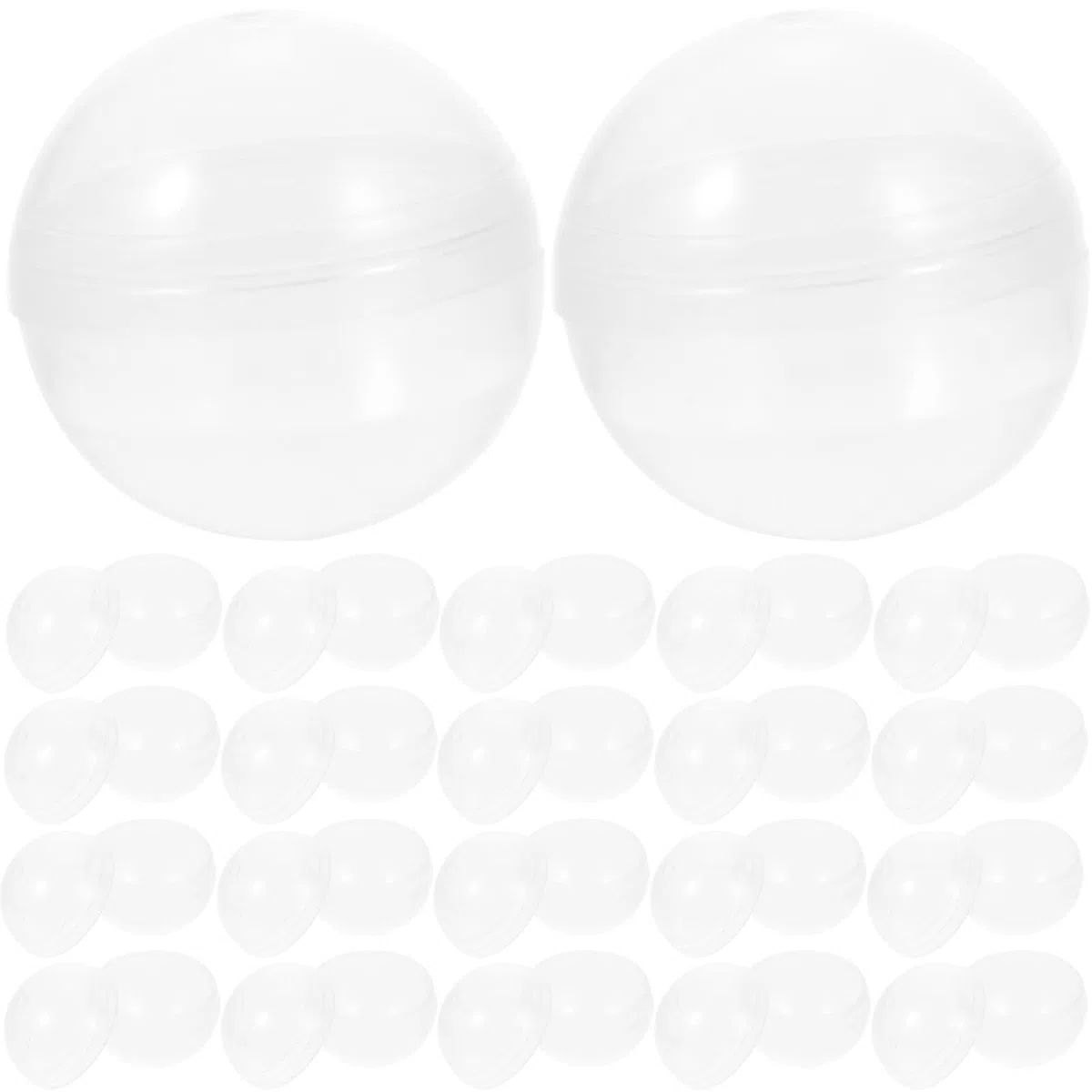 PRETYZOOM 100Pcs Piccole Capsule Rotonde 50mm Contenitori Trasparenti Capsule Riempibili Vuote Palline Intrecciate Per Distributori Automatici Gumball A Sorpresa