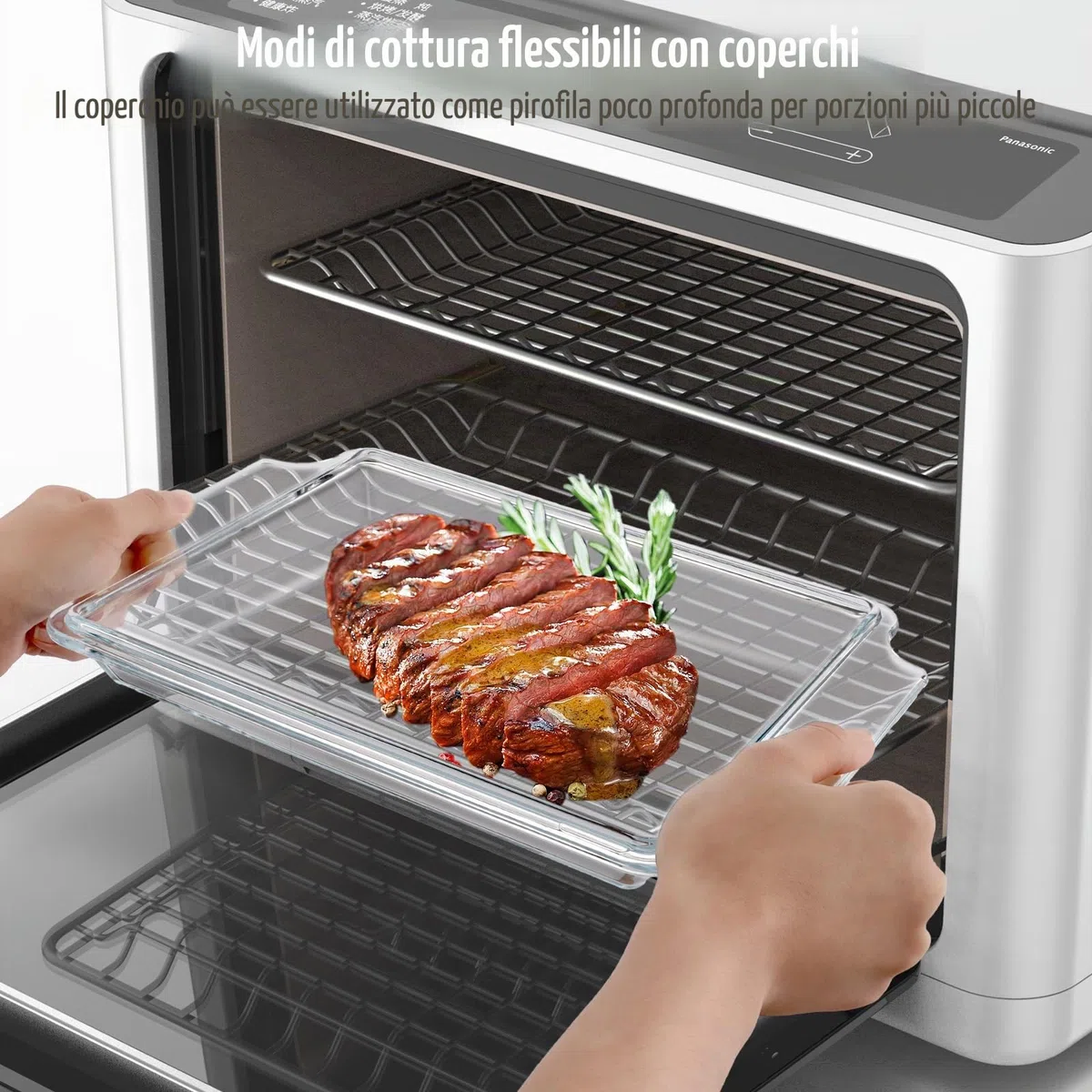 Pirofila rettangolare da 2 l, con coperchio, in vetro, 29 x 20 x 9 cm, per arrosti, forno, fornelli elettrici, pirofila resistente al calore per lasagne, carne