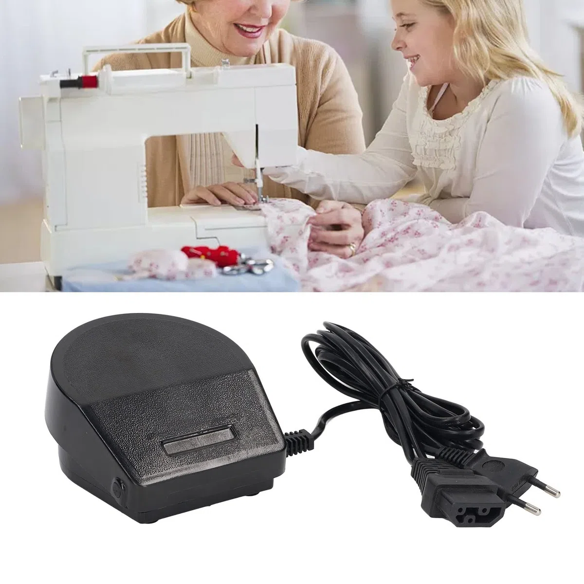 Pedale di Comando, Pedale per Macchina da Cucire Pedale per Cucire a Forma di Ferro di Cavallo Multifunzionale Universale Piccolo Sensibile per Uso Domestico Spina UE 220V