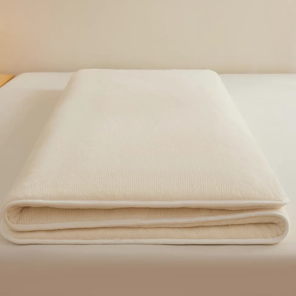 Materasso futon giapponese in cotone, imbottitura per pavimento, trapuntato, tatami, portatile, pieghevole, arrotolabile (120 x 200 cm)