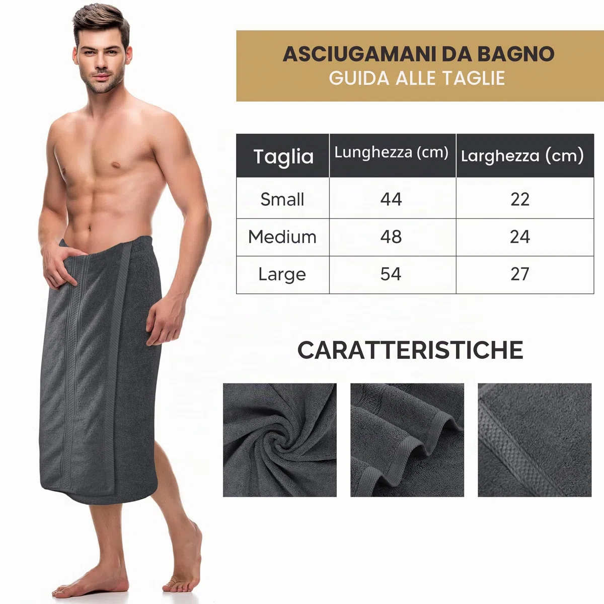 Utopia Towels - 4 Set Asciugamani da Bagno (69 x 137 cm) - Asciugamani in Cotone per Hotel e Spa, Massima Morbidezza e assorbenza (Grigio)