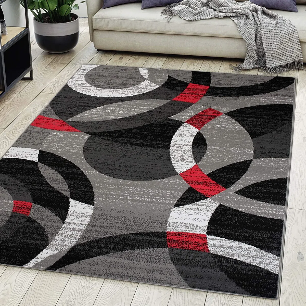Carpeto Rugs Tappeto Salotto Moderno Pelo Corto - Tappeti Moderni Soggiorno - Tappeti Camera da Letto - Tappeti Salotto Grandi Dimensioni - Grigio 1-120 x 170 cm