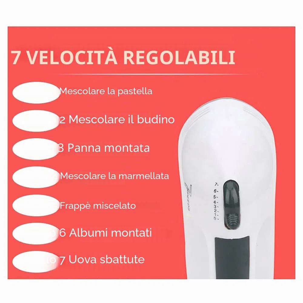 Robot da cucina impastatrice con 7 velocità, mixer per torte con ciotole in acciaio inox da 1,7L, dispositivo multifunzione, frullatore, impastatrice, stand mixer, 100W