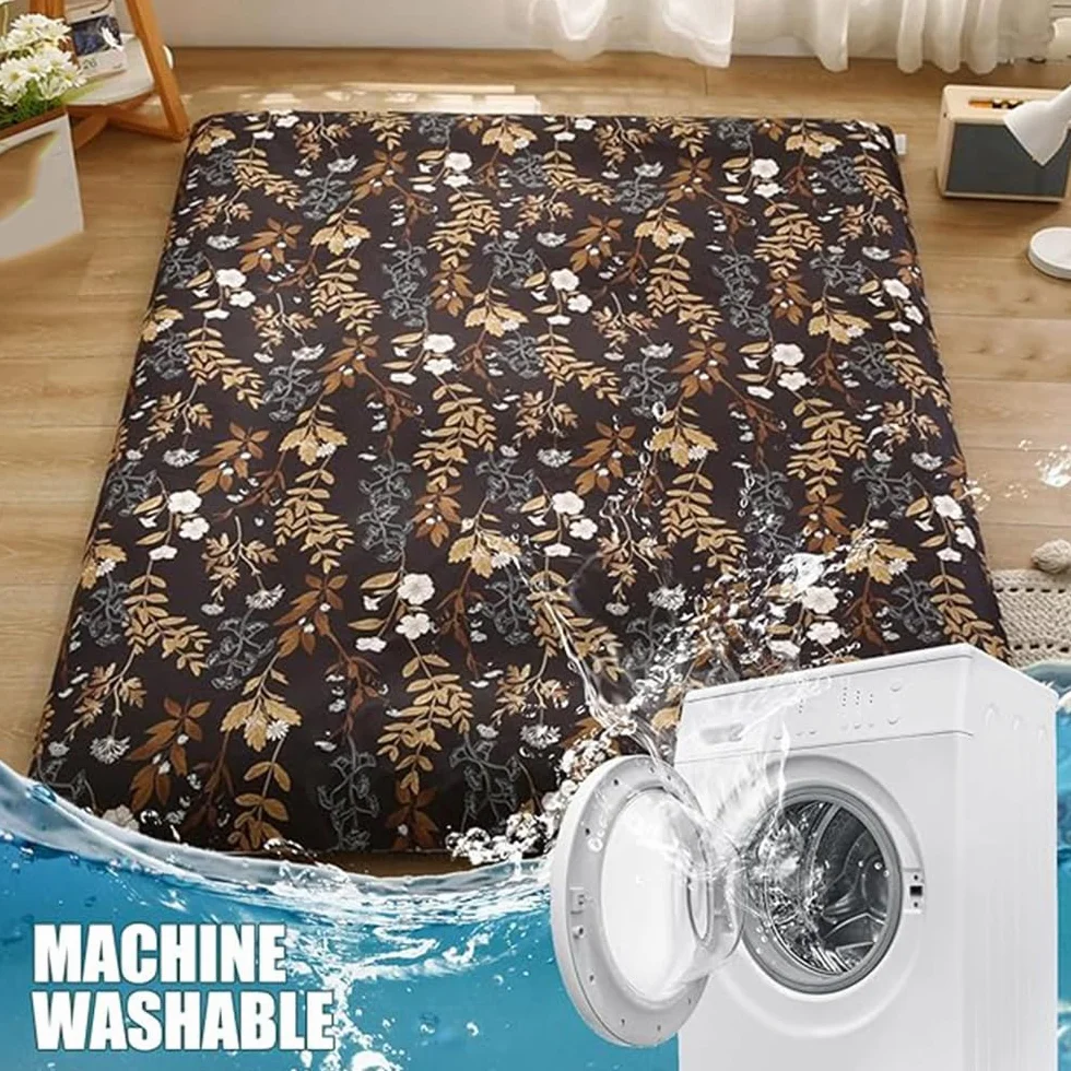 A,120x190cm, Futon Materasso Copertura con Cerniera Regina/Re Japanese Floor Bed Cover Tappetino da Letto Pieghevole Futon Coprimaterasso Antipolvere Coprimaterasso Protettivo