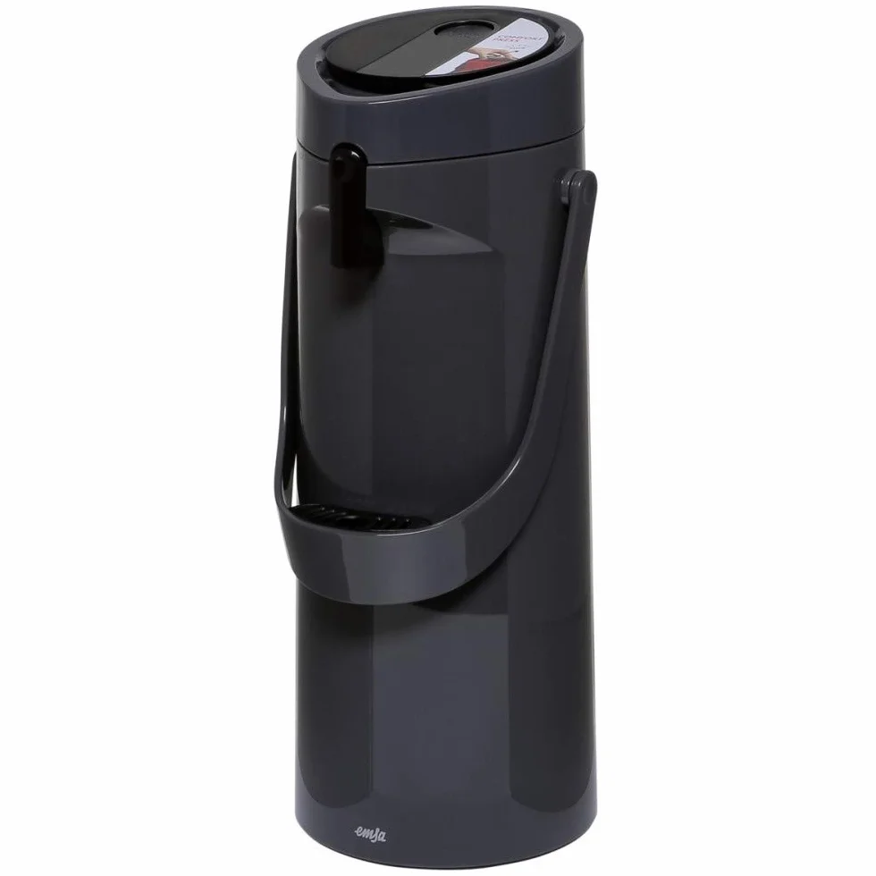 JARRA TERMO CON BOMBA VACÍO EMSA PONZA 1,9 L, NEGRA