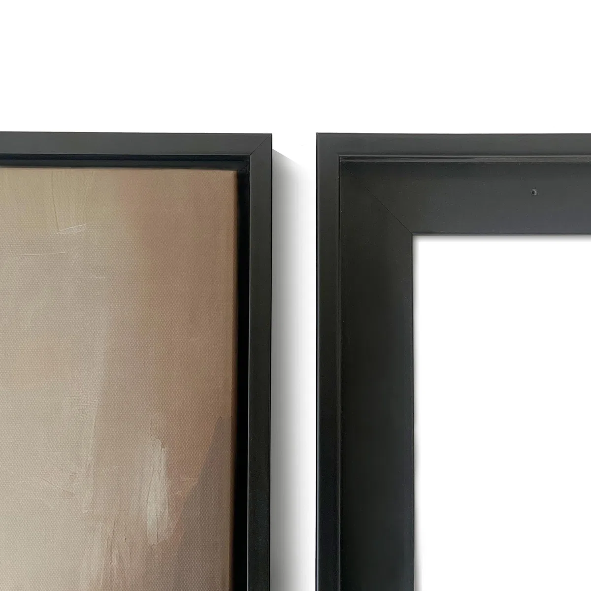 Cornice per tele di 40x50cm (nero) - Adatto per tele fino a 2,5cm di spessore - Montato e pronto all'uso - cornice in legno per quadro con spazio galleggiante di 0,5 cm