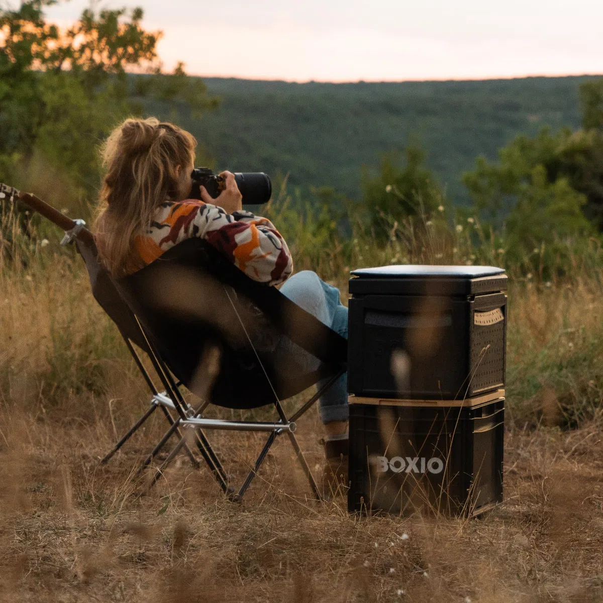BOXIO - Chair: sedia da campeggio ultraleggera, pieghevole per campeggio, picnic e spiaggia | Comoda poltrona e sedia da pesca – Ideale come sedia da spiaggia e sedie da campeggio all'aperto (1)
