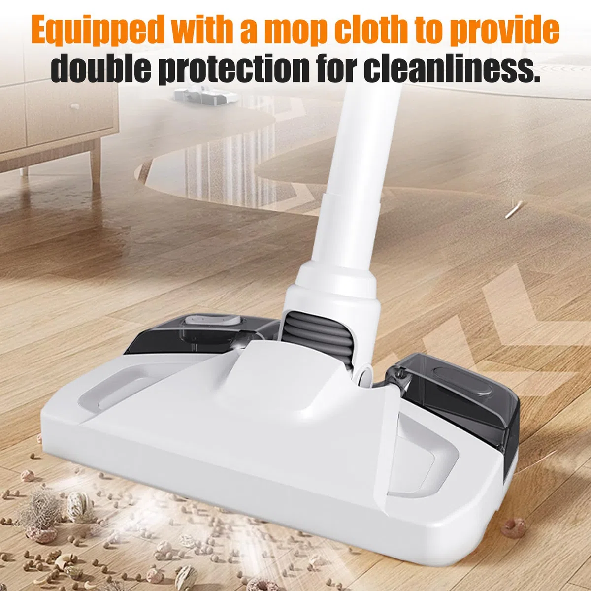 Aspirapolvere Senza Fili, 2 in 1 Aspirapolvere Leggero in Piedi da Solo, Scopa Elettrica Potente, Grande Capacità, Pulizia per Pavimenti Asciutti o Bagnati/Tappeti/Capelli/Peli di Animalili