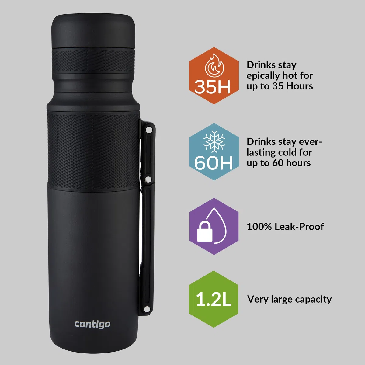 Contigo Thermalock - Tazza Termica da Viaggio, in Acciaio Inox, a Prova di perdite, con Coperchio Senza BPA, Facile da Pulire
