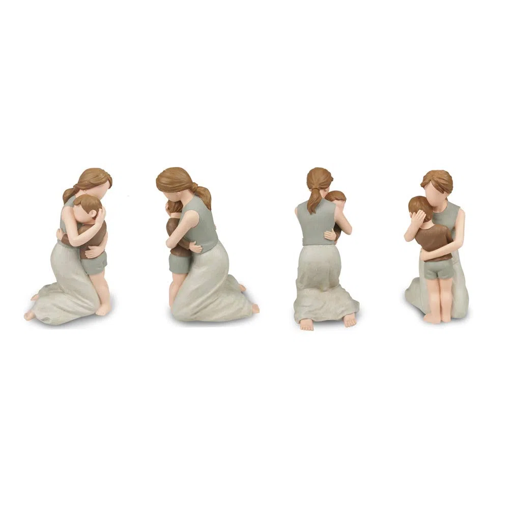 Statuette di statuette di madre e figlio, le più grandi sculture di mamma e bambino, scolpite figure dipinte a mano con carta regalo per l'anniversario di compleanno