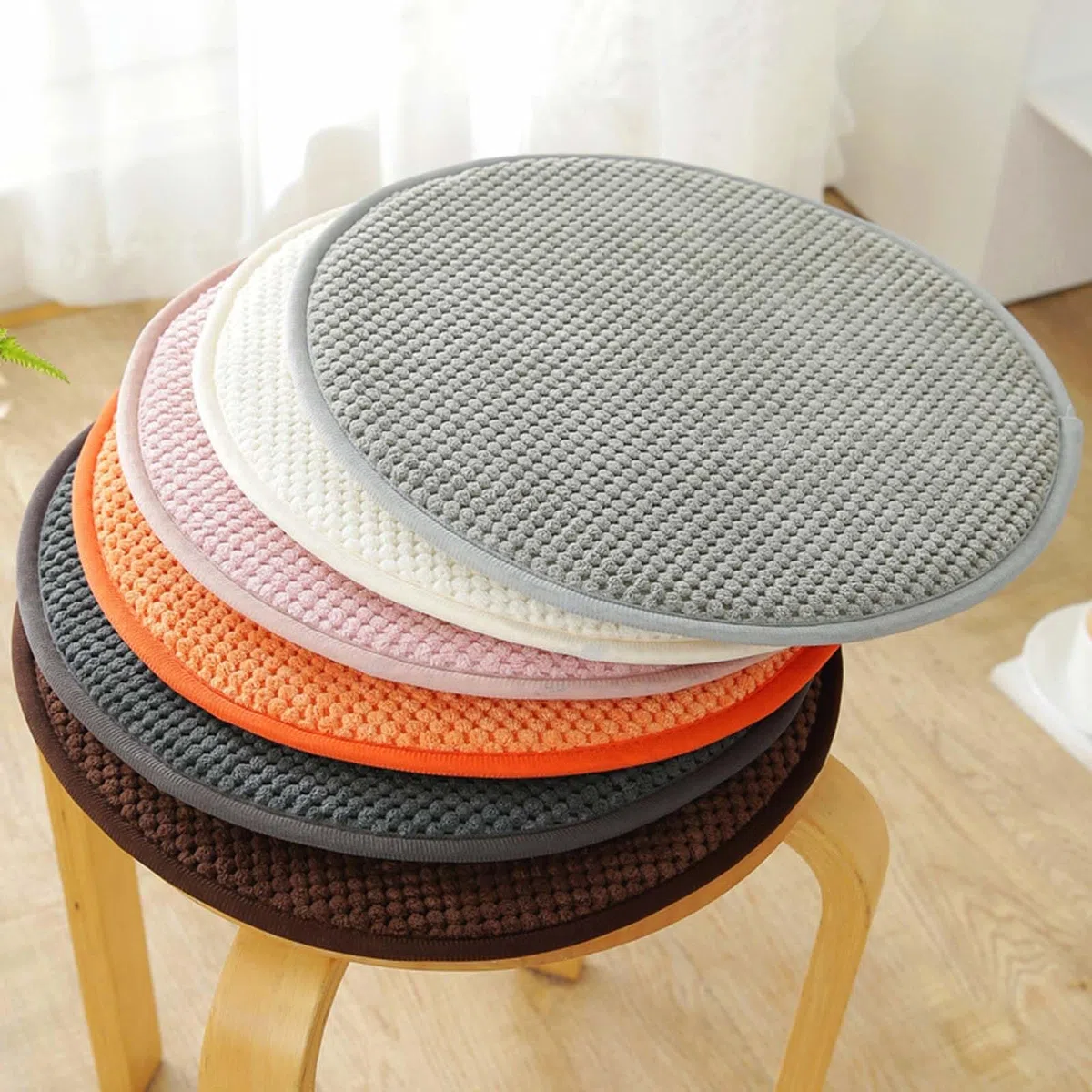Cuscini rotondi per sedie 30/35/40/45/50 cm, cuscino per sedie da giardino, per sala da pranzo e giardino, per cucina e casa(Color 2,Diameter 40cm)