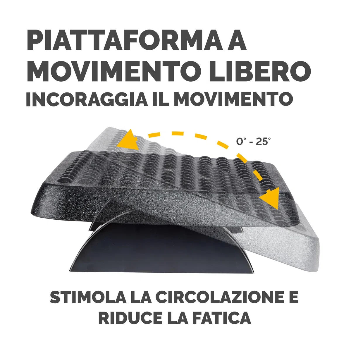 Fellowes poggiapiedi da scrivania standard, regolabile, poggia piedi ergonomico per casa e ufficio, colore nero