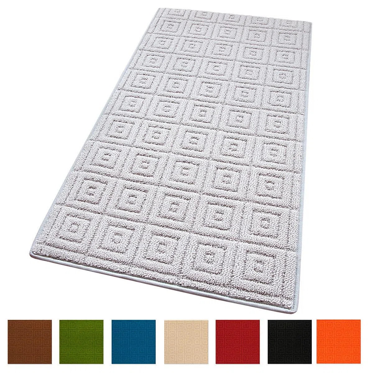 emmevi Tappeto Cucina 3D Antiscivolo Tinta Unita Lavabile Morbido Assorbente Mod.EVITA 57X240 ARANCIONE