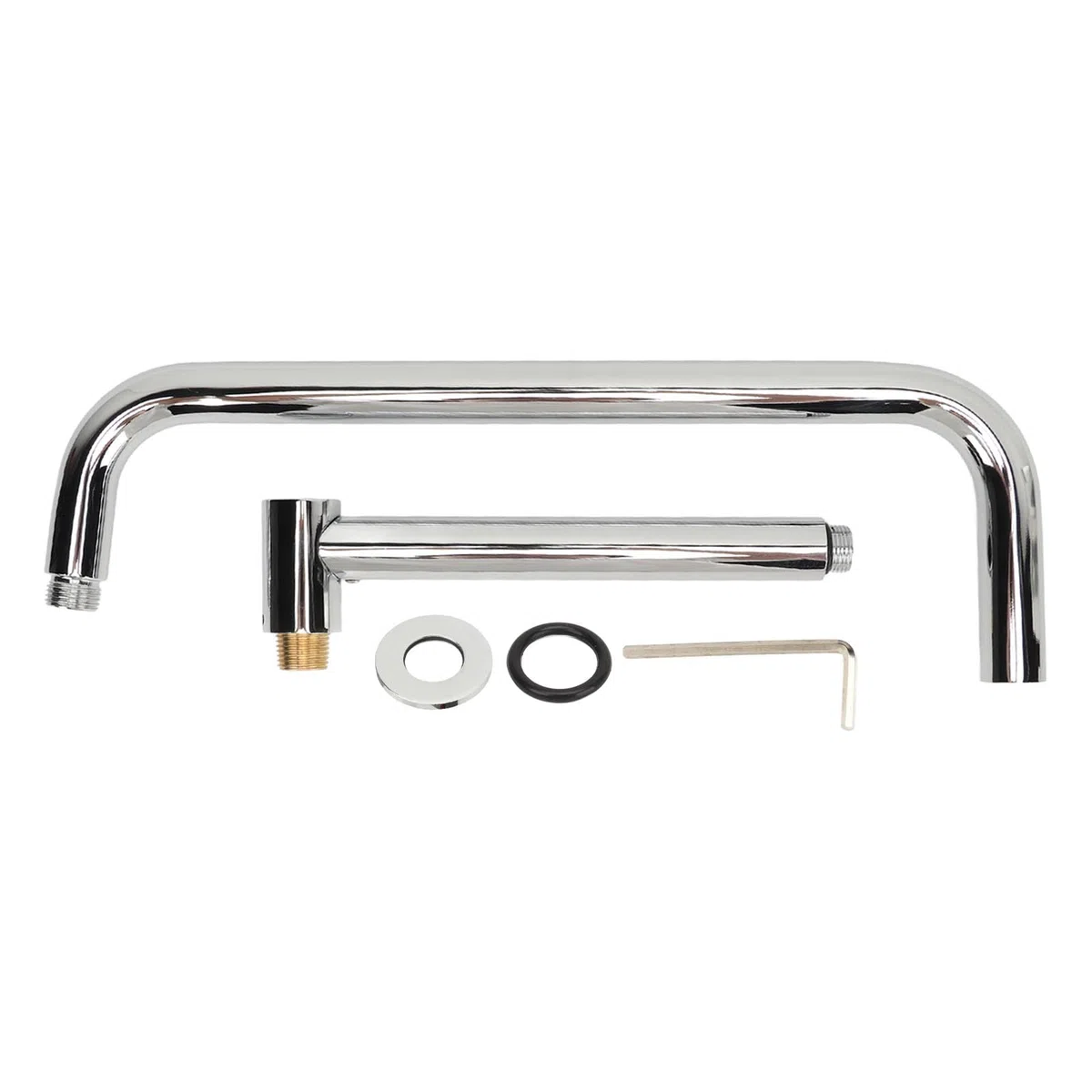 Prolunga per Soffione Doccia con Flangia Braccio Doccia a Forma di S Montaggio a Parete Tubo Doccia Girevole in Acciaio Inossidabile per Bagno (#1)