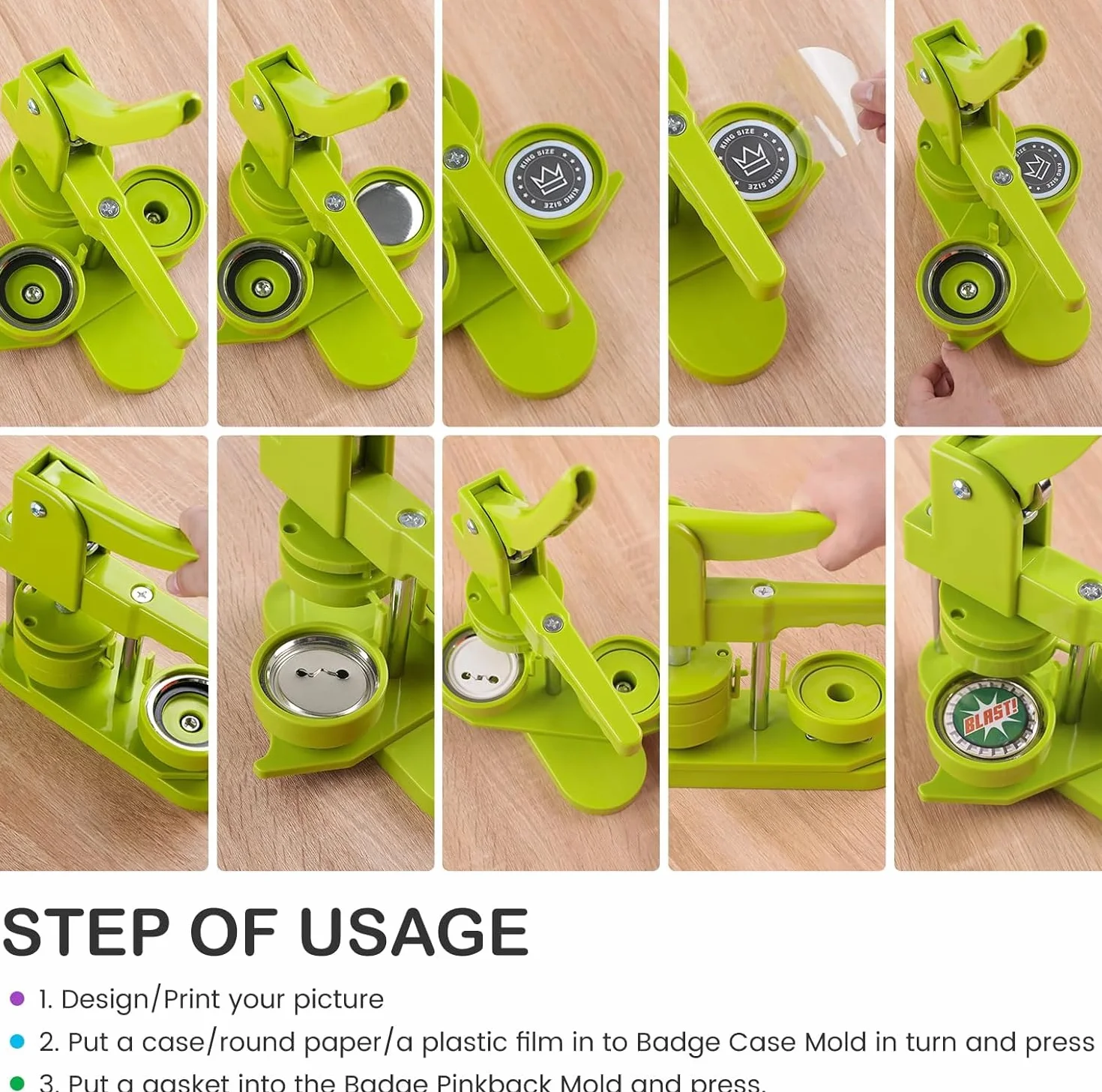 Kit di Bottoni Badge Spille Personalizzate in Metallo Plastica, 200pz Spilla Distintivo Spilla Vuoto Bottoni Basi di Acrilico Spilla per Forniture Artigianali(25 mm)