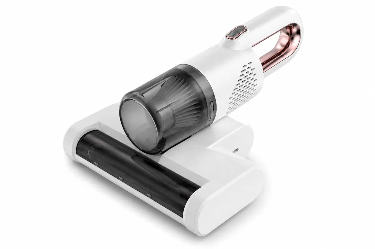 Aspirapolvere Antiacaro per Materassi Portatile, Aspiratore Multifunzione UV per Letto e Divano, Aspirapolvere Senza Fili con Filtro HEPA Lavabile, Rimozione Polvere e Peli, Ricarica USB