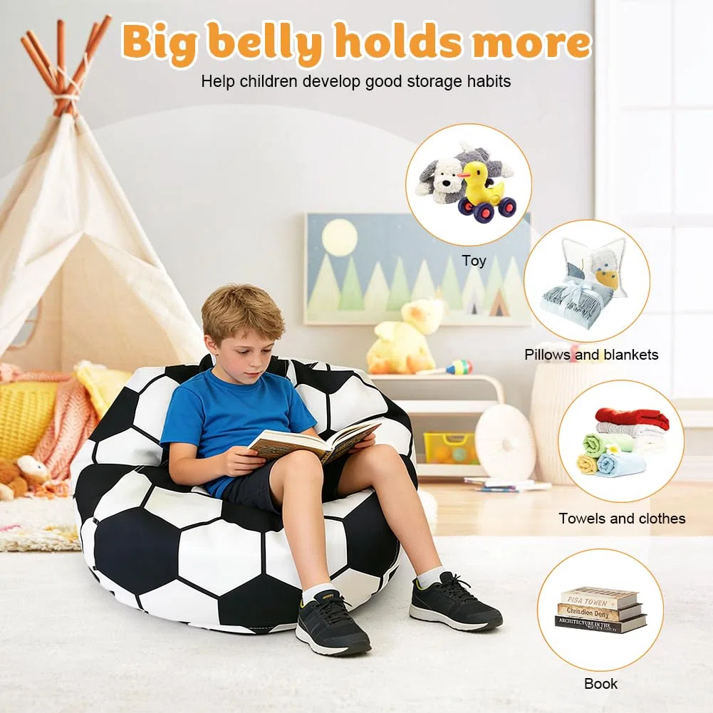 Coprisedile per bambini per animali di peluche, per bambini, per la cameretta dei bambini, con chiusura lampo per vestiti, giocattoli (calcio)
