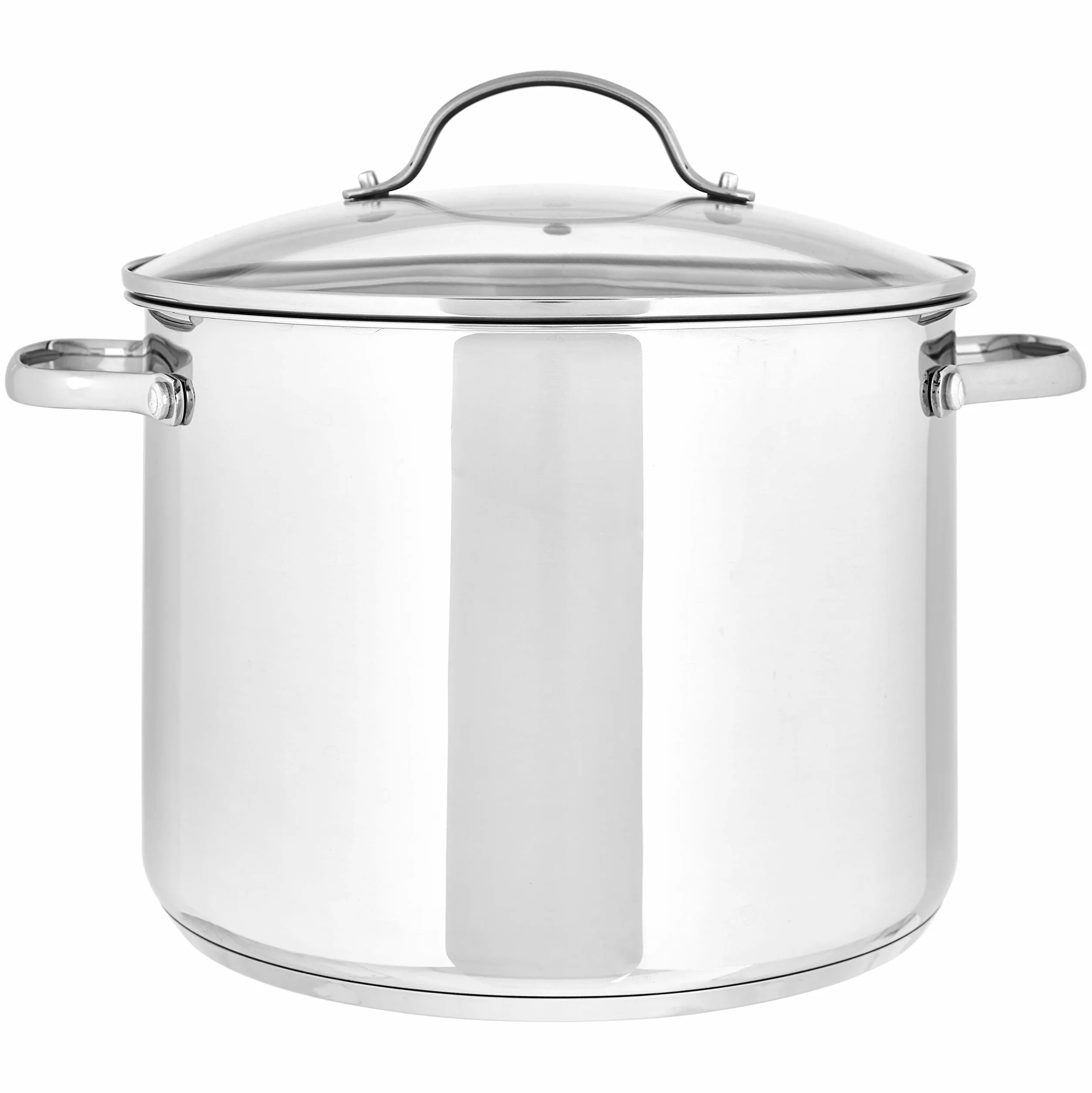 Amazon Basics Pentolone in acciaio INOX da 7.6 litri, con coperchio, Argento
