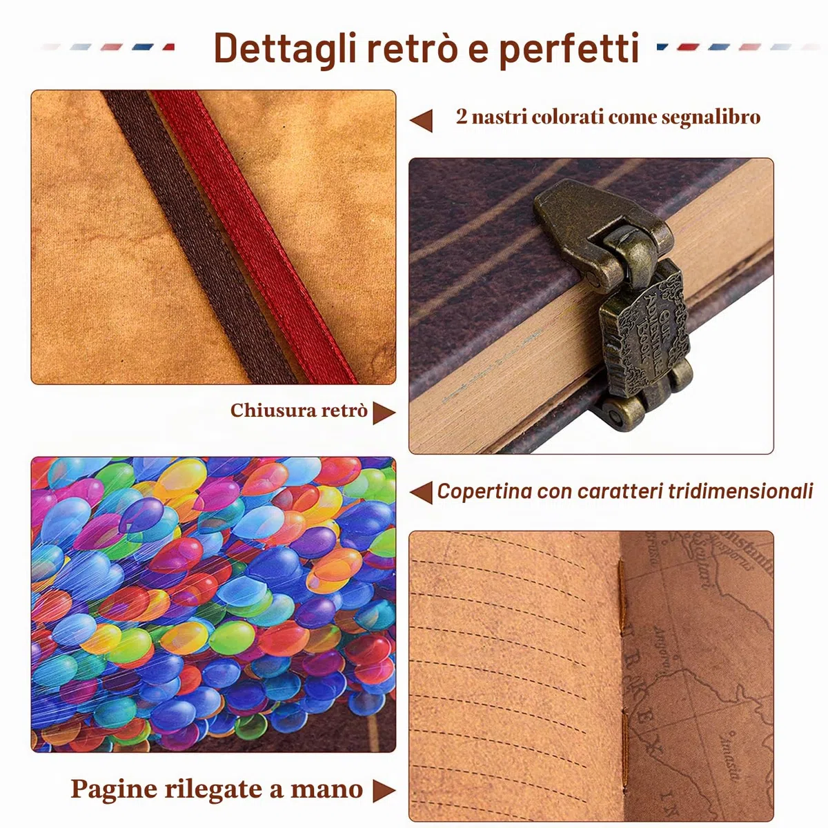 Our Adventure Book 146 Pagine Album fotografico,Stile Retrò Scrapbooking,di Viaggio fai da Te/diario di Coppia/Album di Nozze Anniversario,San Valentino(Stile Palloncino)