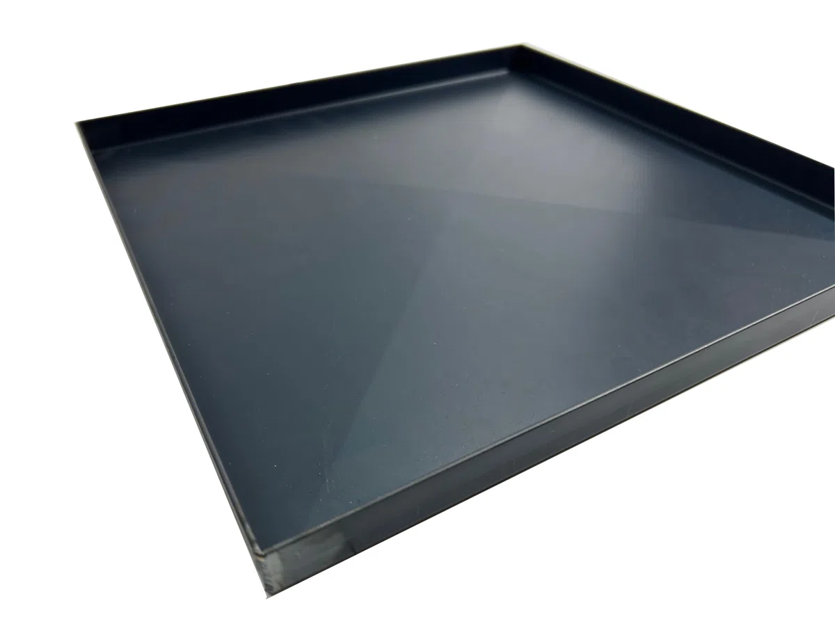 [2 PEZZI] Teglie ferro blu 30x30x2 Cm, misure per forno Godino con diagonale antideformazione Spessore teglie 8/10 Pizza alta idratazione ideale per professionisti della pizza e focaccia