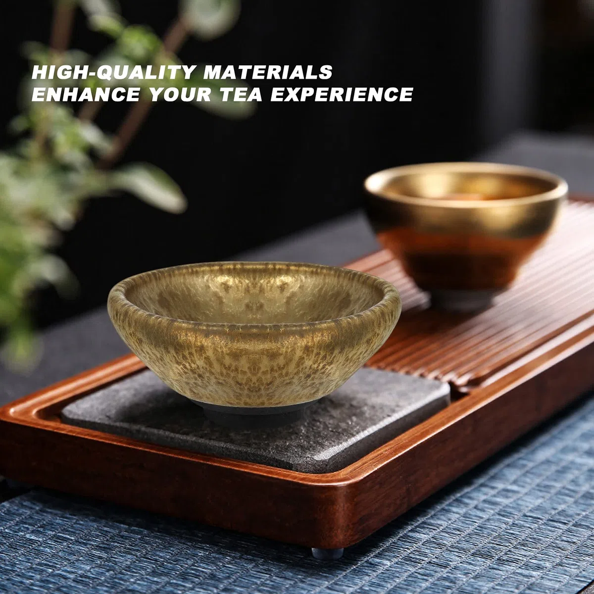 Tazza da Tè in Ceramica Cinese Jianzhan, Tenmoku Mini Tazza Fatta a Mano per Cerimonia del Tè Kungfu, Artigianato Tradizionale per Casa, Ufficio e Regali