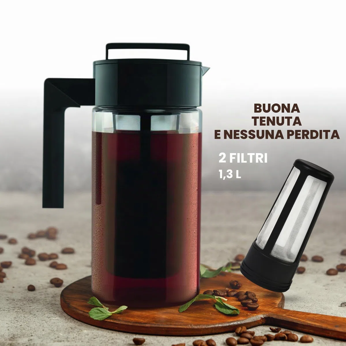 Cold Brew Coffee Maker | Caffettiera a Freddo | 1l | Senza BPA | in Tritan