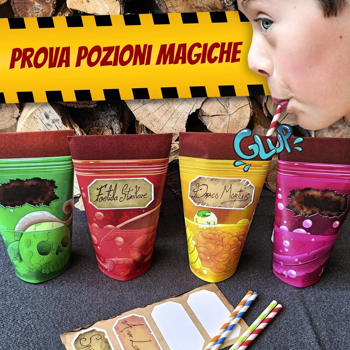 EPIC ENIGMAS | Escape Room Compleanno Bambini | 5 a 12 anni | 6-25 giocatori | Decorazioni Compleanno | Gadget Compleanno Bambini | + Adesivi Harry Palloncini Compleanno