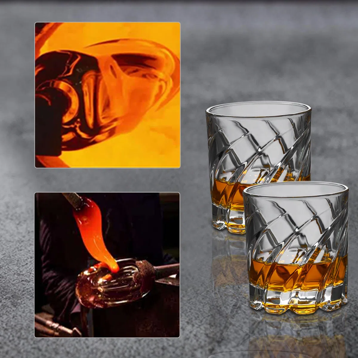 PARACITY Set di 2 Bicchieri da Whisky Rotanti, Girevoli Vecchio Stile, da Cocktail, Rock e Bourbon per Bar, Feste e Casa