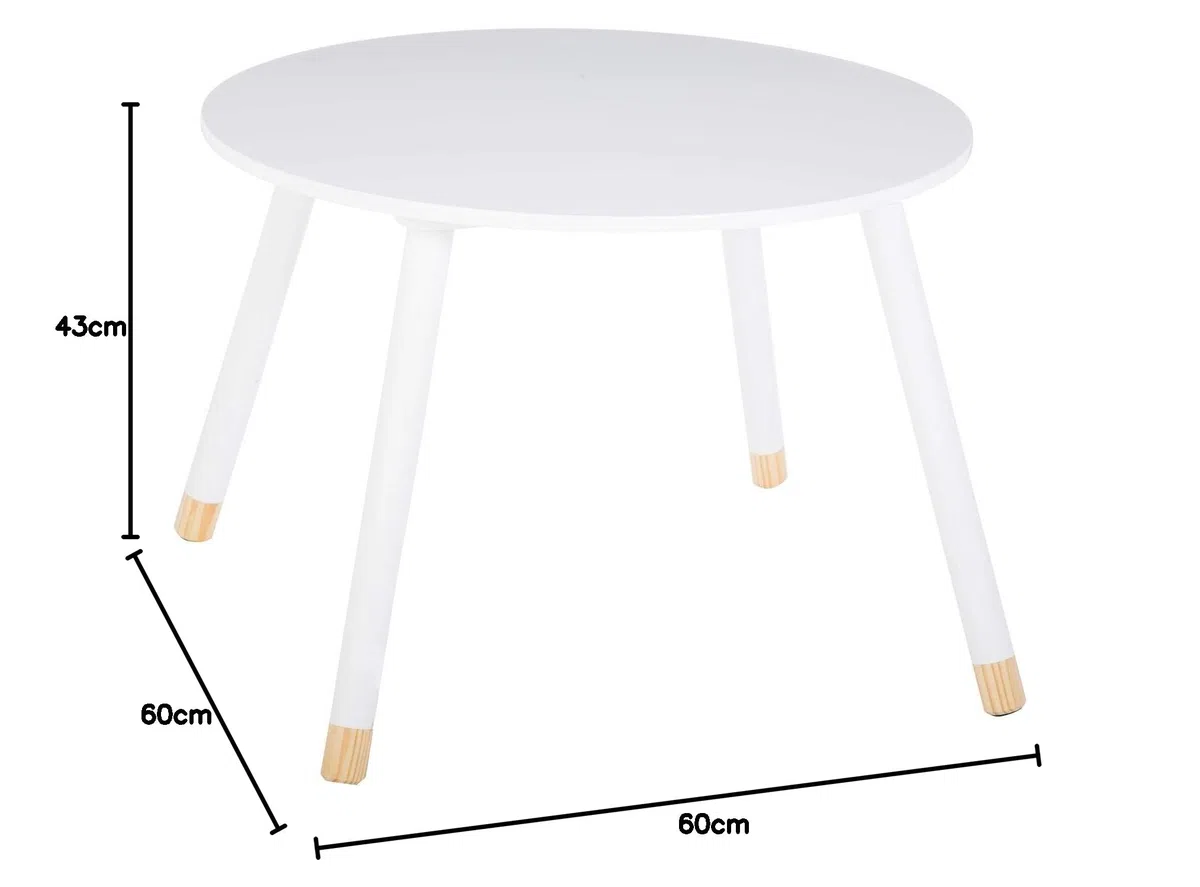 Atmosphera Kids Tavolo Bambino Morbidezza - Diam. 60 cm - Bianco