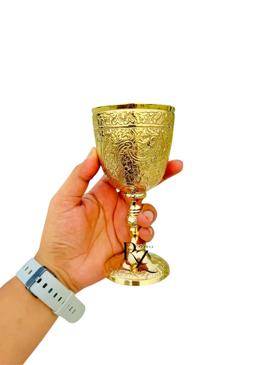 Calice medievale in ottone per vino, stile rinascimentale, stile rinascimentale di Re Artù, stile romano di Re Artù, regalo rinascimentale, 1 pezzo