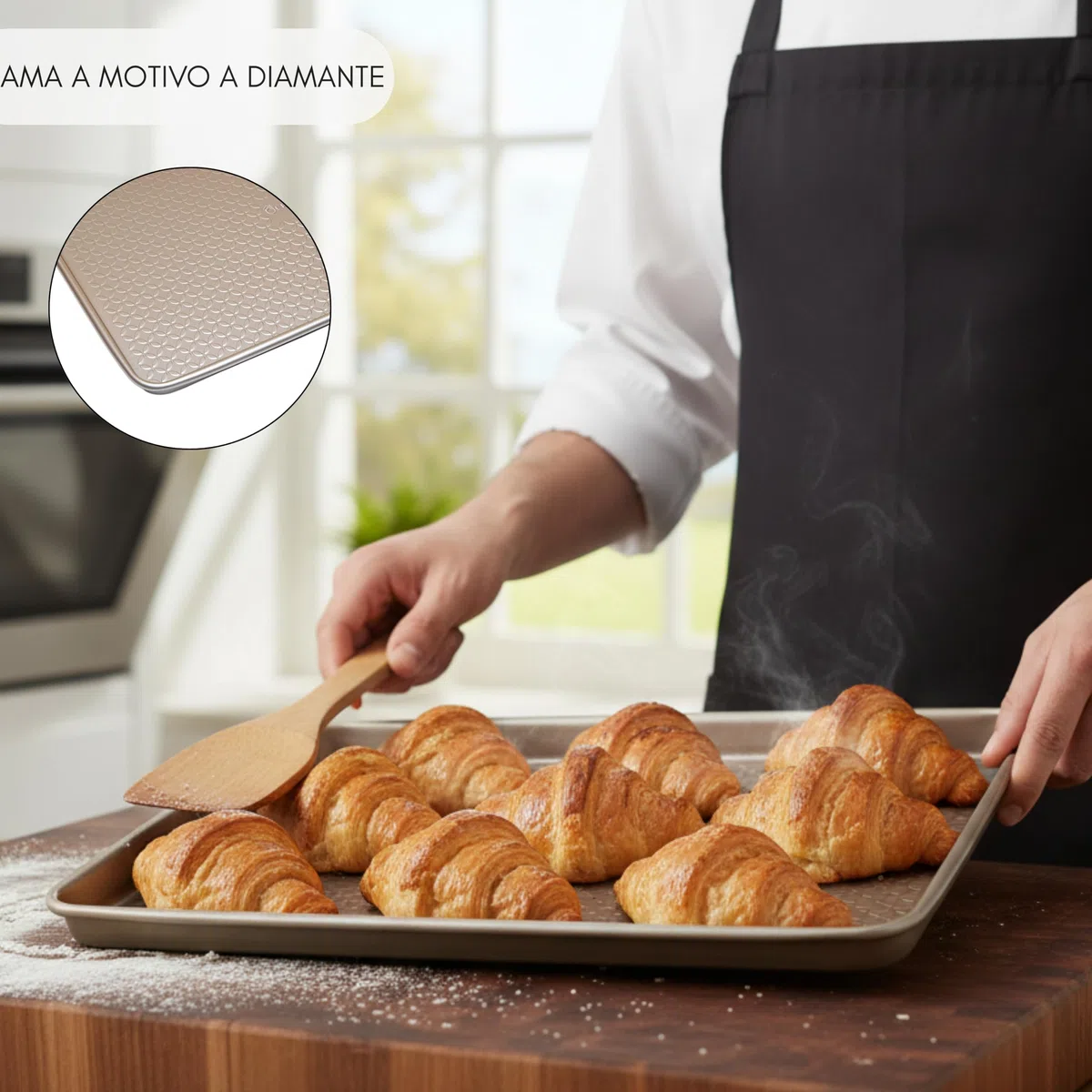 Erreke Set Teglie da Forno Antiaderenti con Griglia, 40x27cm Acciaio al Carbonio 0.8 mm Rettangolare, Ideale per Pizza, Biscotti, Pollo, Pesce e Verdure al Forno, Lavabile in Lavastoviglie, Robusto