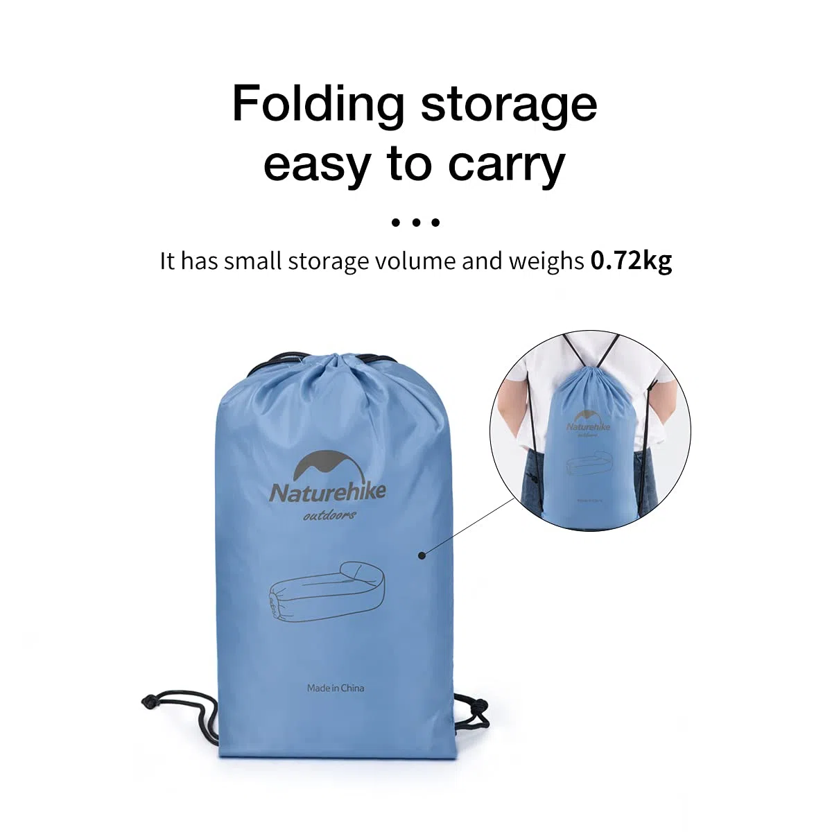 Naturehike Poltrona gonfiabile reclinabile, divano ad aria impermeabile con pacchetto portatile, letto gonfiabile pigro per viaggi, campeggio, escursioni, piscina e festa in spiaggia