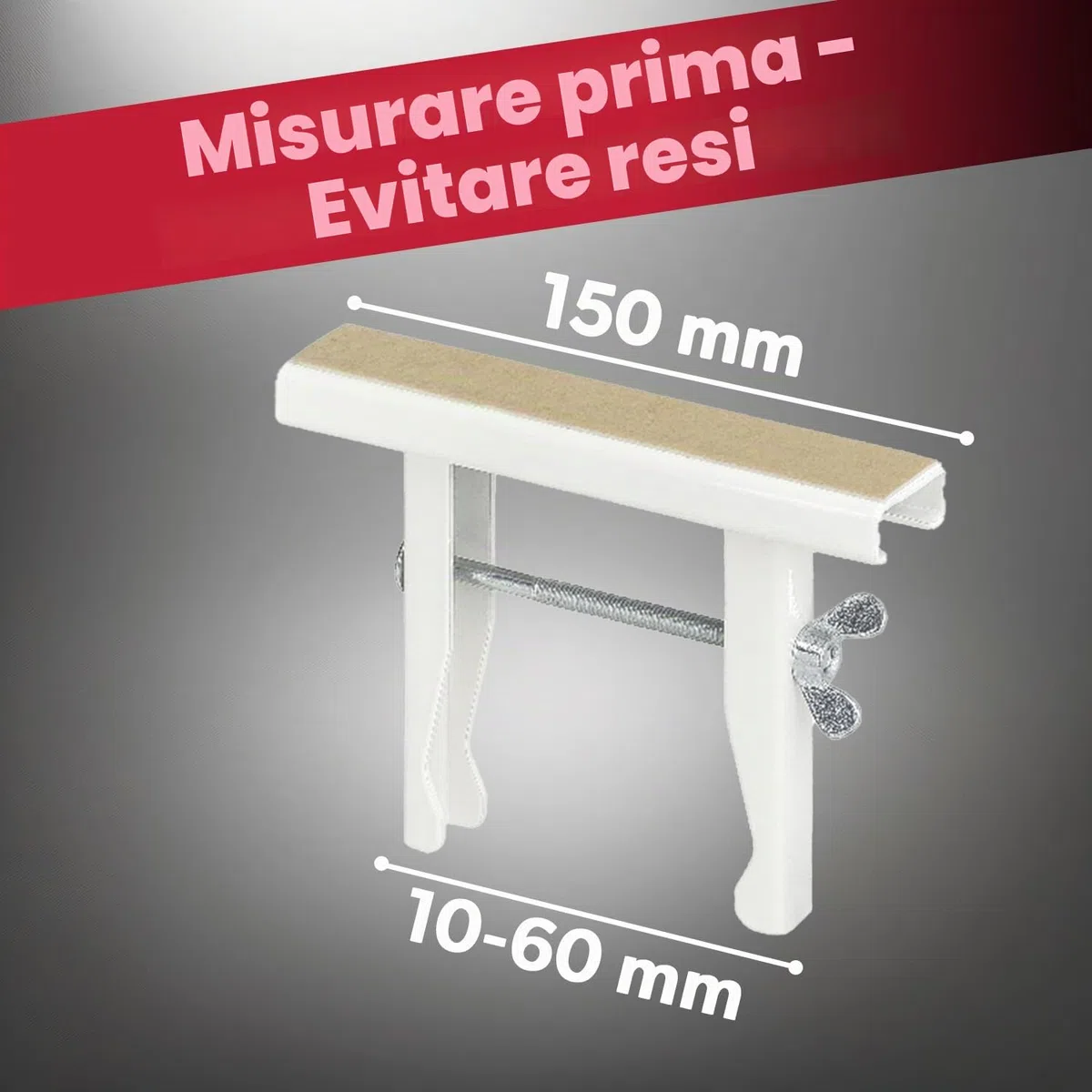 siwitec Consolle universale per termosifone 150 x 32 x 1,25 mm in set da 2, premontata, bianca, consolle per termosifone