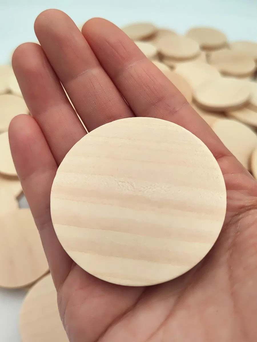 100 Dischi Naturali Rotondi Non Finiti, Cerchi Vuoti in Legno, Ornamenti per Fai Da Te (5 cm)