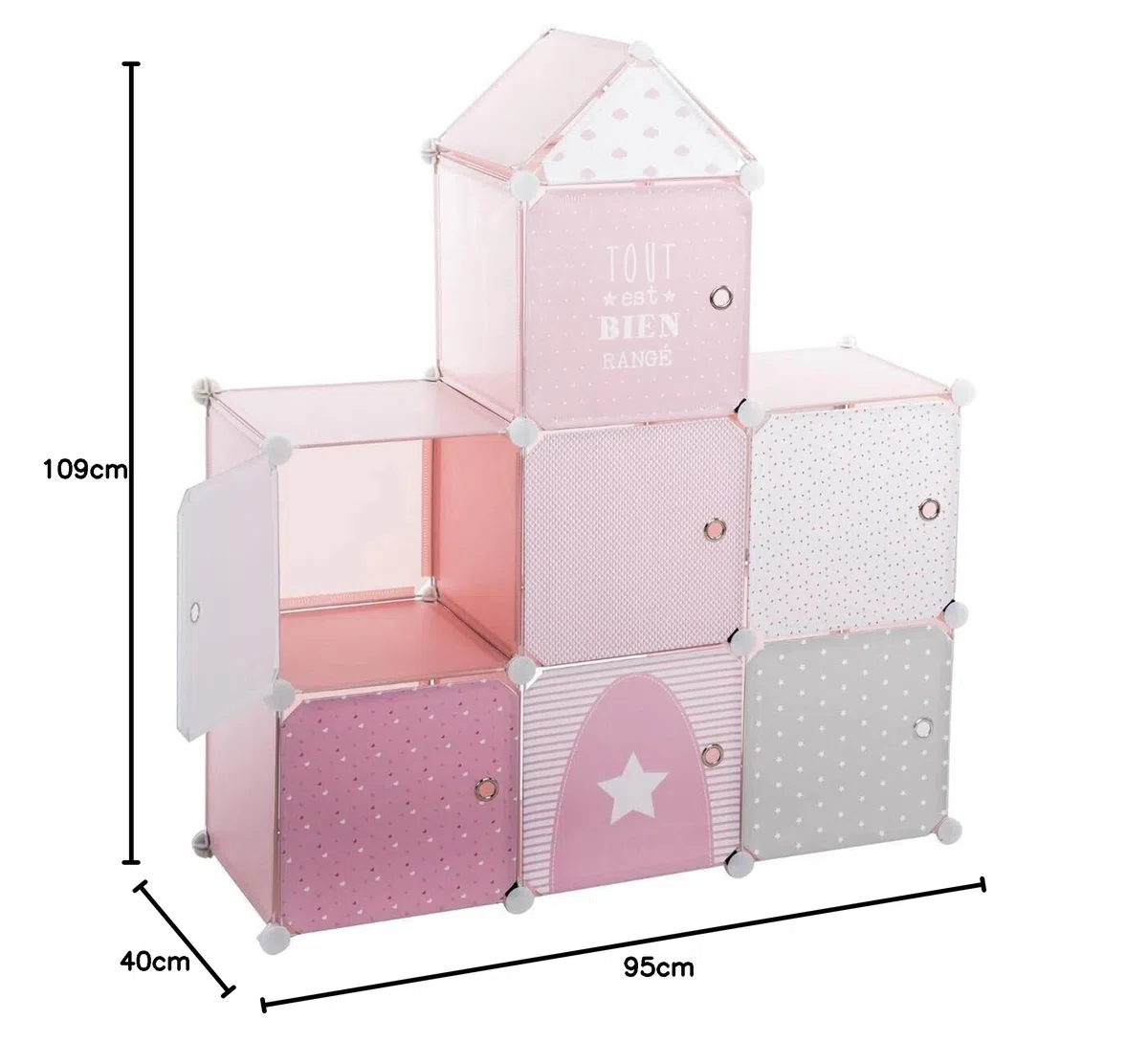 ATMOSPHERA CREATEUR D'INTERIEUR - Armadietto per Bambini Château Rosa 96x109cm