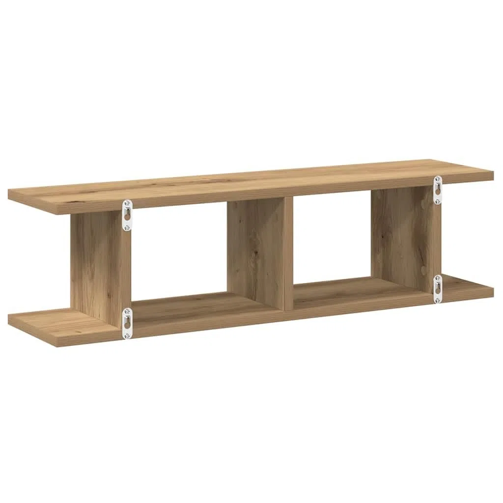 vidaXL 2 scaffali da parete in rovere Artisan, 75 x 18 x 20 cm, in legno di legno, mensola, scaffalatura sospesa, mensola, scaffalatura per CD